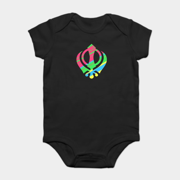 BEAUTIFUL KHANDA SYMBOL - Colorful Khanda Baby Bodysuit by PUNJABISTYL
